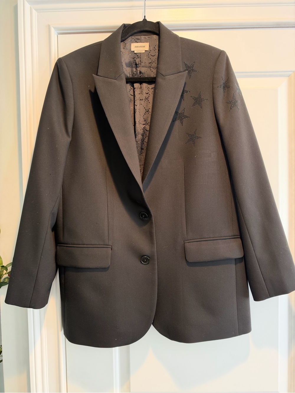 Zadig & Voltaire Black Blazer with Star Embellishment